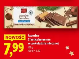 Lidl Ciastka korzenne w czekoladzie mlecznej Favorina oferta