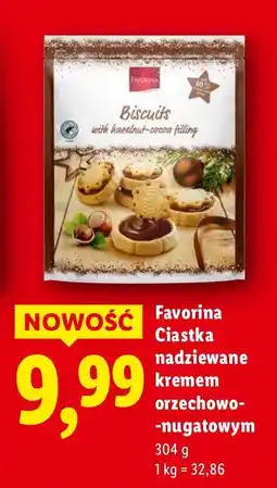 Lidl Ciastka nadziewane kremem orzechowo-nugatowym Favorina oferta