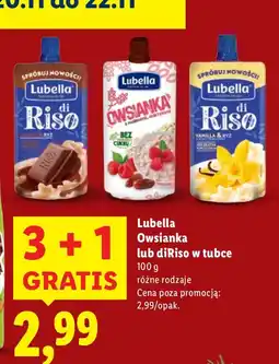 Lidl Owsianka Lubella lub diRiso w tubce różne rodzaje oferta