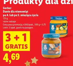 Lidl Danie dla niemowląt Gerber po 4. lub po 5. miesiącu życia oferta