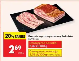 Biedronka Boczek wędzony surowy Sokołów oferta
