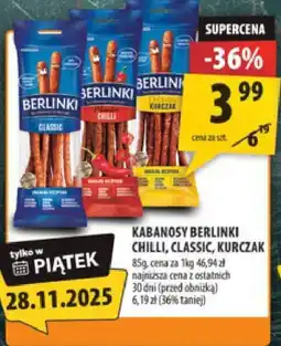 Arhelan Kabanosy Berlinki Chilli, Classic, Kurczak oferta