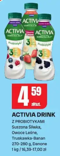 Chorten Activia drink z probiotykami suszona śliwka, owoce leśne, truskawka-banan Danone oferta