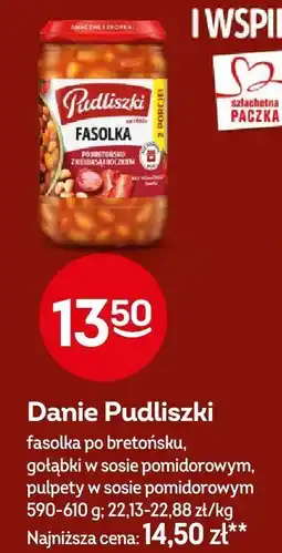 Żabka Danie Pudliszki fasolka po bretońsku, gołąbki w sosie pomidorowym, pulpety w sosie pomidorowym oferta