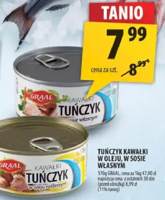 Tuńczyk kawałki w oleju, w sosie własnym Graal