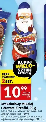 Twój Market Czekoladowy Mikołaj z drażami Grzeski, 90 g oferta