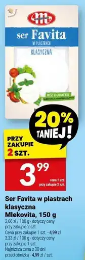 Twój Market Ser Favita w plastrach klasyczny Mlekovita, 150 g oferta