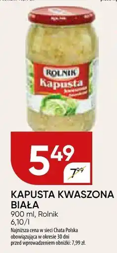 Chata Polska Kapusta kwaszona biała Rolnik oferta