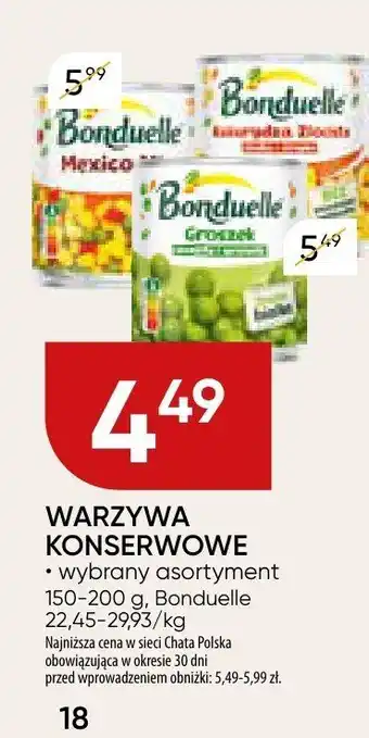 Chata Polska Warzywa konserwowe Bonduelle oferta