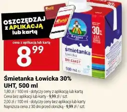 Twój Market Śmietanka Łowicka 30% UHT, 500 ml oferta