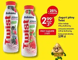 Żabka Jogurt pitny Twist różne rodzaje 370 g Bakoma oferta