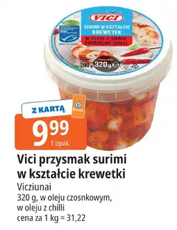 E.Leclerc Przysmak surimi Vici w kształcie krewetki Vicziunai w oleju z chilli oferta