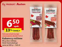 Auchan Kabanosy roślinne Dział Samoobsługi, dwa rodzaje Auchan oferta