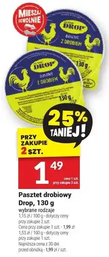 Twój Market Pasztet drobiowy Drop, 130 g oferta
