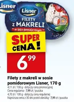 Twój Market Filet z makreli w sosie pomidorowym Lisner, 170 g oferta