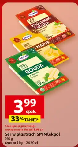 Auchan Ser w plastrach SM Mlekpol 150g (Królewski z Mazur, Gouda) oferta