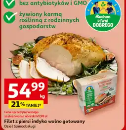 Auchan Filet z piersi indyka wolno gotowany Dział Samoobsługi oferta