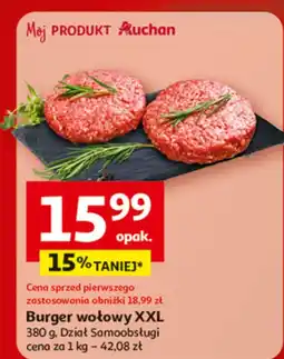 Auchan Burger wołowy XXL Dział Samoobsługi oferta