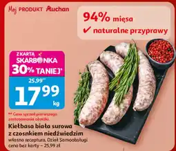 Auchan Kiełbasa biała surowa z czosnkiem niedźwiedzim Dział Samoobsługi oferta