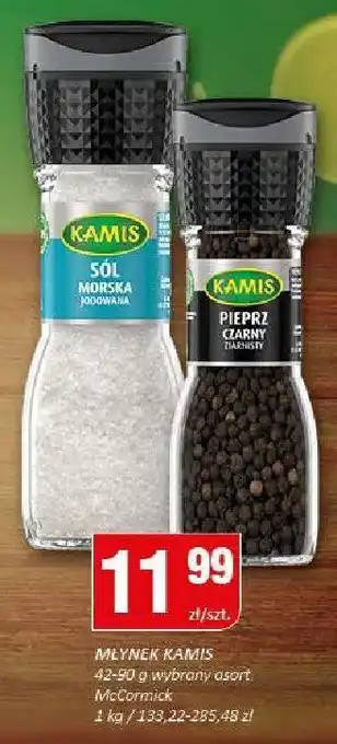 Młynek Kamis pieprz czarny/morska sól 42-90g