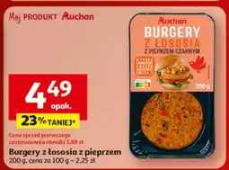 Auchan Burgery z łososia z pieprzem 200g Auchan oferta