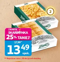 Auchan Ciastka francuskie Zanico uszka, poduszki z nadzieniem malinowym lub nadzieniem wiśniowym oferta