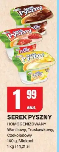 Chorten Serek pyszny homogenizowany Waniliowy, Truskawkowy, Czekoladowy 140 g Mlekpol oferta