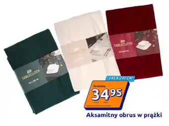 Action Aksamitny obrus w prążki oferta