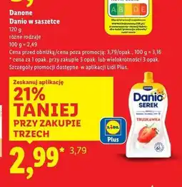Lidl Serek truskawkowy Danone Danio oferta