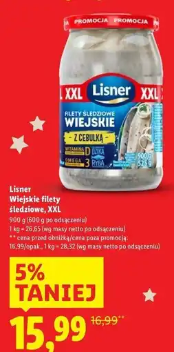 Lidl Filety śledziowe wiejskie w oleju z cebulką Lisner oferta