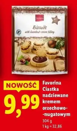 Lidl Ciastka z kremem orzechowo-nugatowym Favorina oferta