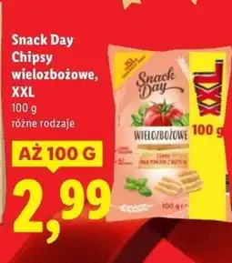 Lidl Chipsy wielozbożowe pomidor z bazylią Snack Day oferta