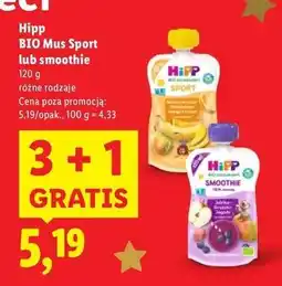 Lidl Smoothie drink jabłka gruszki jagody Hipp Hippis oferta