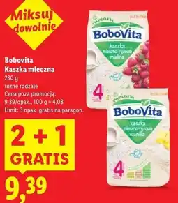 Lidl Kaszka mleczno-ryżowa malina Bobovita oferta