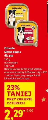 Lidl Pasztet dla psa z kurczakiem Orlando oferta