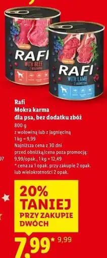 Lidl Karma dla psa z jagnięciną Rafi oferta