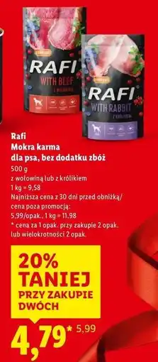 Lidl Karma dla psa z królikiem borówką i żurawiną Rafi oferta