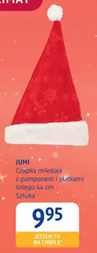 dm drogerie markt Jumi czapka mikołaja z pomponem i płatkami śniegu 44 cm oferta