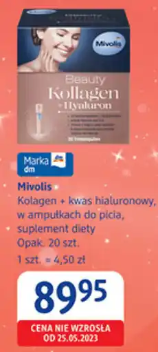 dm drogerie markt Mivolis Kolagen + kwas hialuronowy, w ampułkach do picia, suplement diety oferta