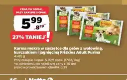 Netto Karma dla psa wołowina kurczak i jagnięcina w galaretce Purina Friskies oferta
