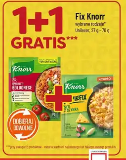Polomarket Fix Knorr (wybrane rodzaje: np. Fix Spaghetti Bolognese, Fix Ser z Szynką) oferta