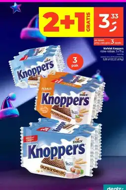 Dealz Wafelek Knoppers różne rodzaje, 3 x 75 g oferta
