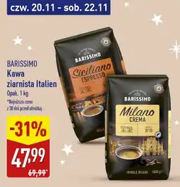 ALDI Kawa ziarnista Milano Crema BARISSIMO oferta