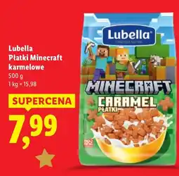 Lidl Płatki Minecraft karmelowe Lubella oferta