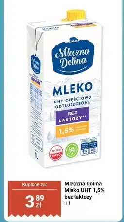 Biedronka Mleko UHT 1,5% bez laktozy Mleczna Dolina oferta