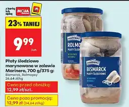 Biedronka Płaty śledziowe marynowane w zalewie, 700 g/375 g: Bismarck, Rolmops Marinero oferta