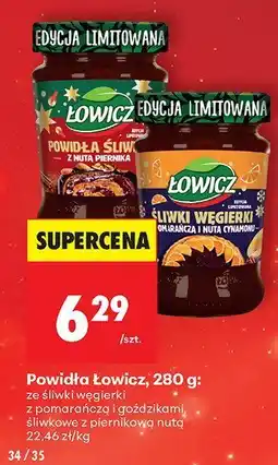 Biedronka Powidła Łowicz ze śliwki węgierki z pomarańczą i goździkami oferta