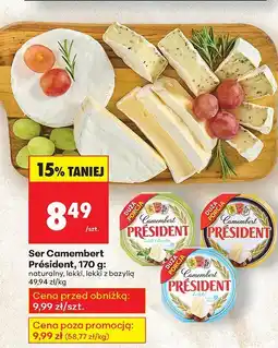 Biedronka Ser Camembert naturalny 170 g Président oferta