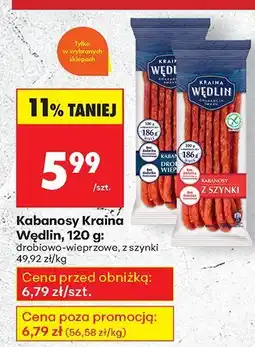 Biedronka Kabanosy drobowe-wieprzowe Kraina Wędlin oferta