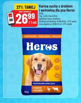 Karma sucha z drobiem i wołowiną dla psa Heros